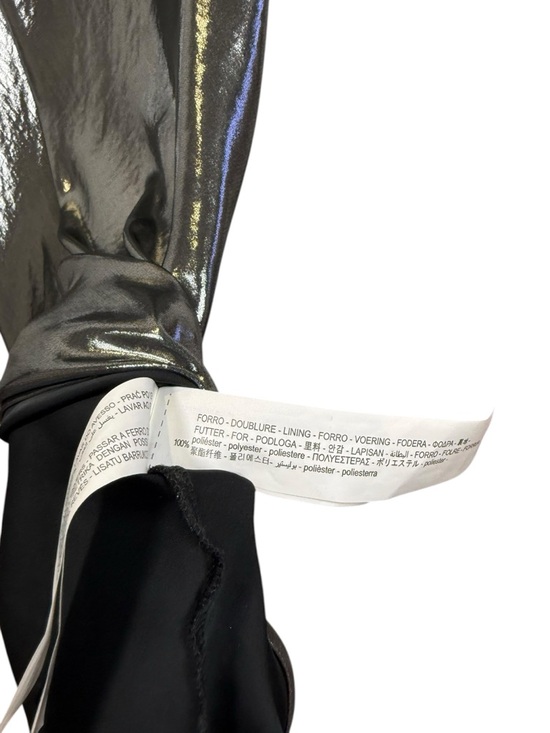 Zara Size M Silver Metallic Halter Neck Maxi Slip Dress Liquid Metal Look - Picture 7 of 9